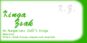 kinga zsak business card